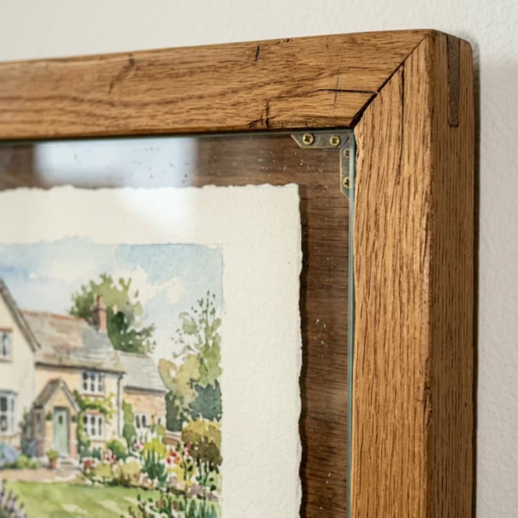 Close-up van lijst en papierafwerking