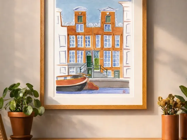 Stap ontvang je kunstwerk voor een handgeschilderd aquarel huisportret