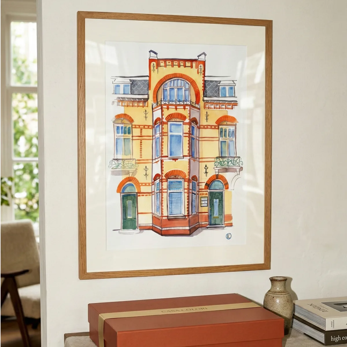 Houten lijst voor een echt handgeschilderd huisportret